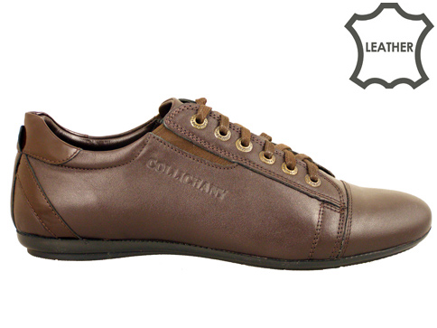 Комфортни мъжки спортни обувки с ластици и връзки, изработени от висококачествена естествена кожа 3115kk